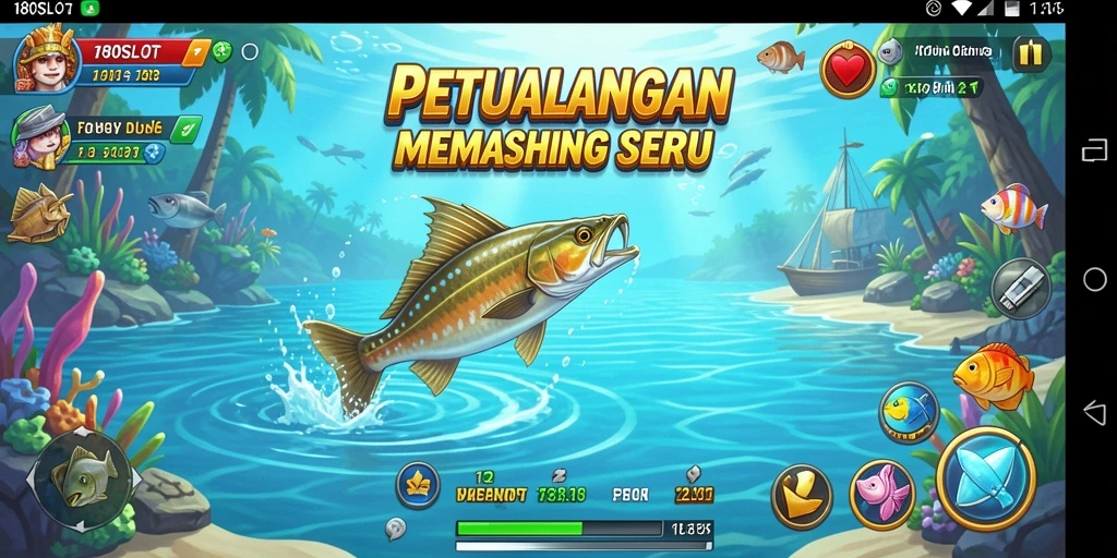 Tampilan gameplay menarik 180SLOT dengan aksi memancing yang seru.