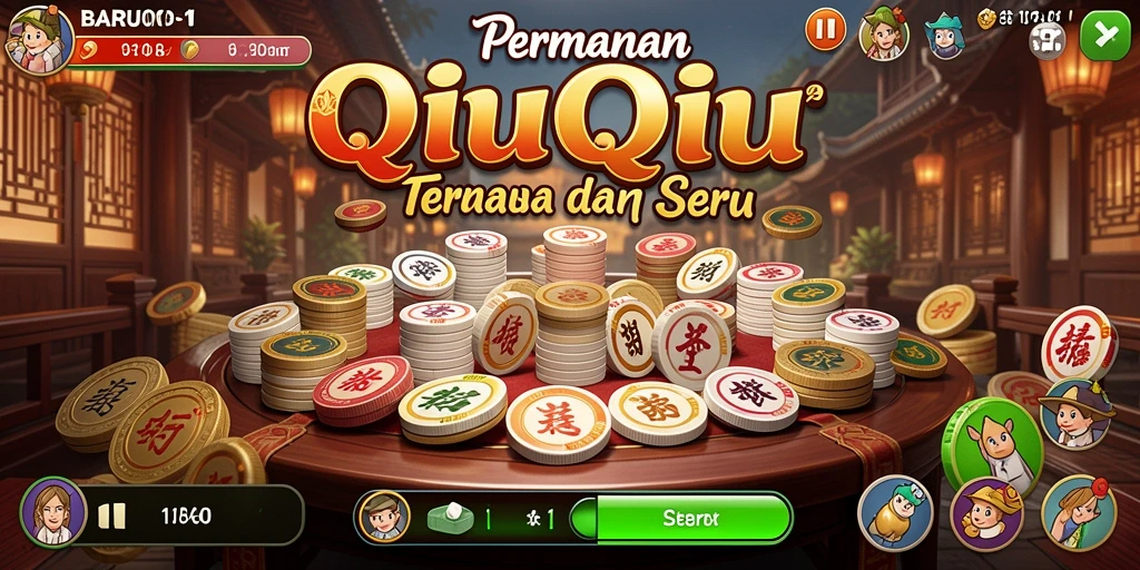 Tangkapan layar gameplay BARU01 menampilkan suasana permainan QiuQiu yang seru.