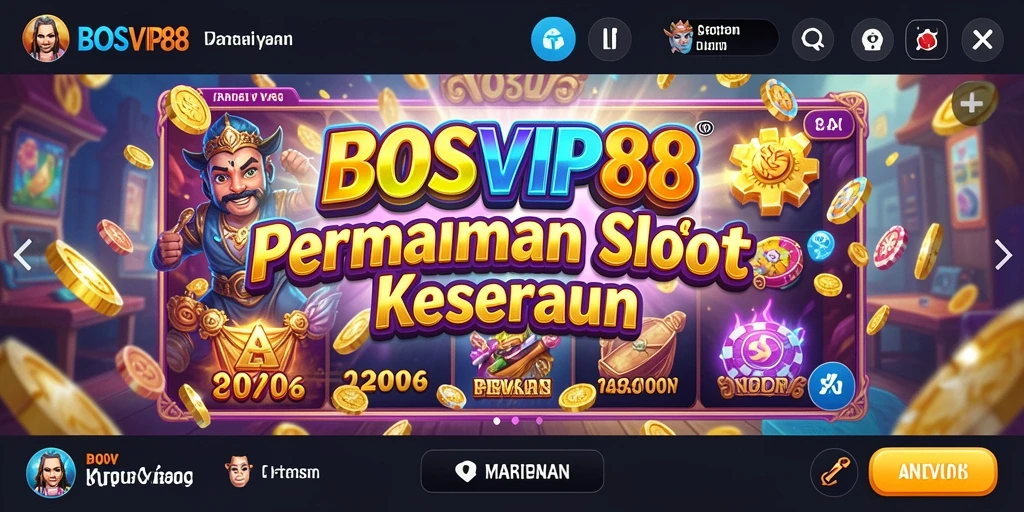 Screenshot menunjukkan gameplay seru dari BOSVIP88 yang penuh warna.