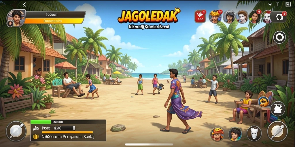 Screenshot utama menampilkan serunya gameplay JAGOLEDAK yang intuitif.