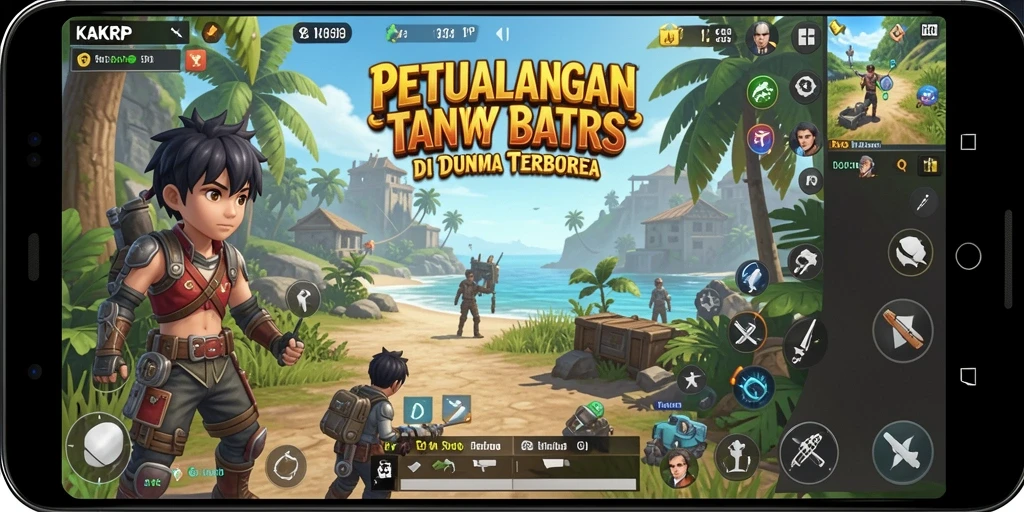 Tangkapan layar gameplay KAKRP yang menampilkan petualangan di dunia terbuka.
