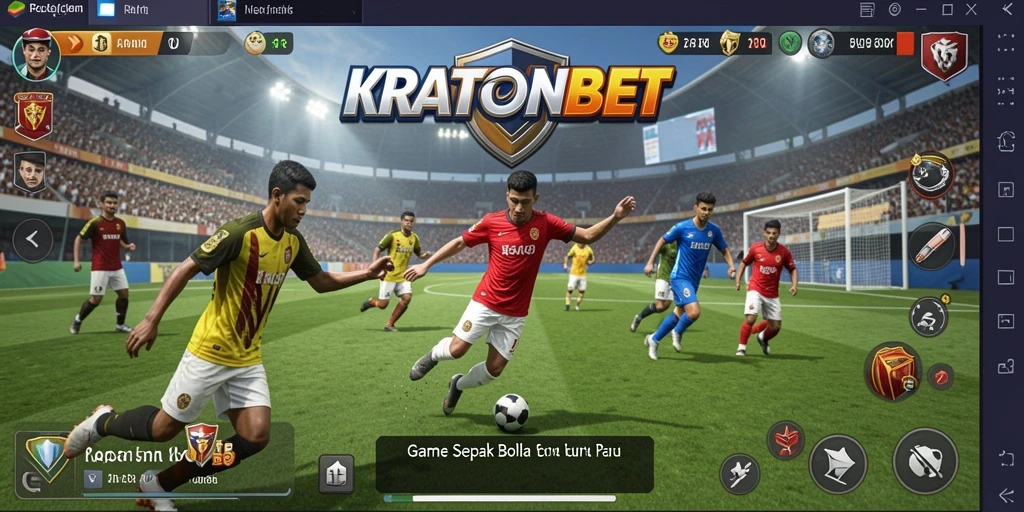 Tampilan dinamis gameplay sepak bola di KRATONBET.