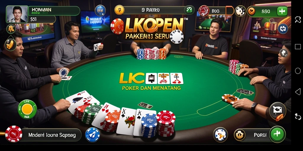 Tampilan gameplay LKOPEN yang menegangkan dalam permainan Poker.