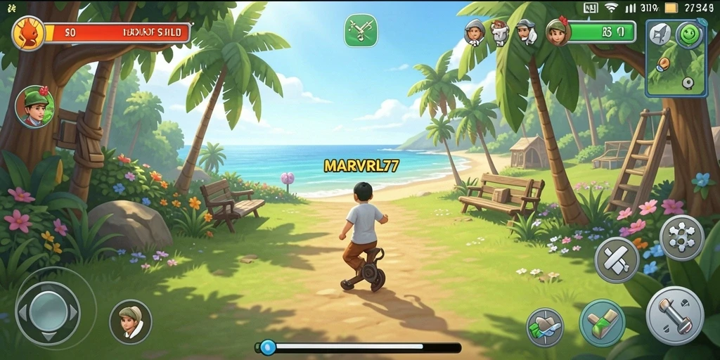 Tangkapan layar menampilkan gameplay santai yang menarik di MARVRL77.