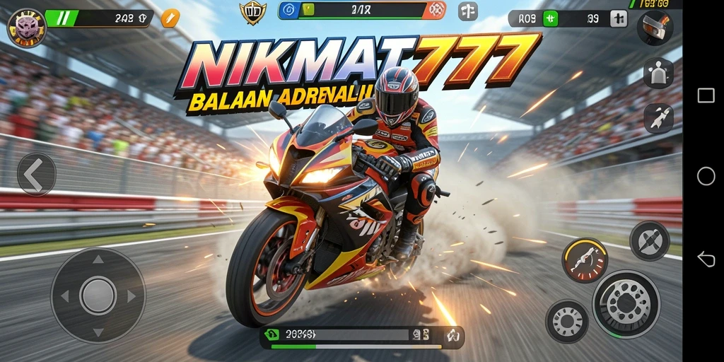 Tampilan gameplay NIKMAT777 yang penuh aksi dan kecepatan.