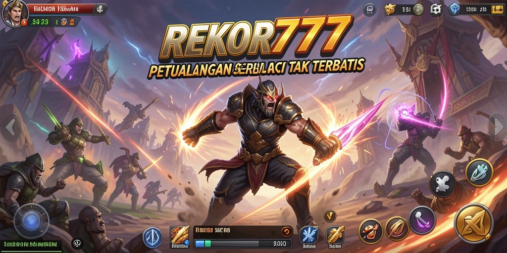 Screenshot menunjukkan aksi mendebarkan dalam permainan REKOR777.
