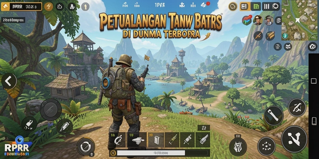 Screenshot gameplay RPRR menampilkan eksplorasi dunia yang indah.